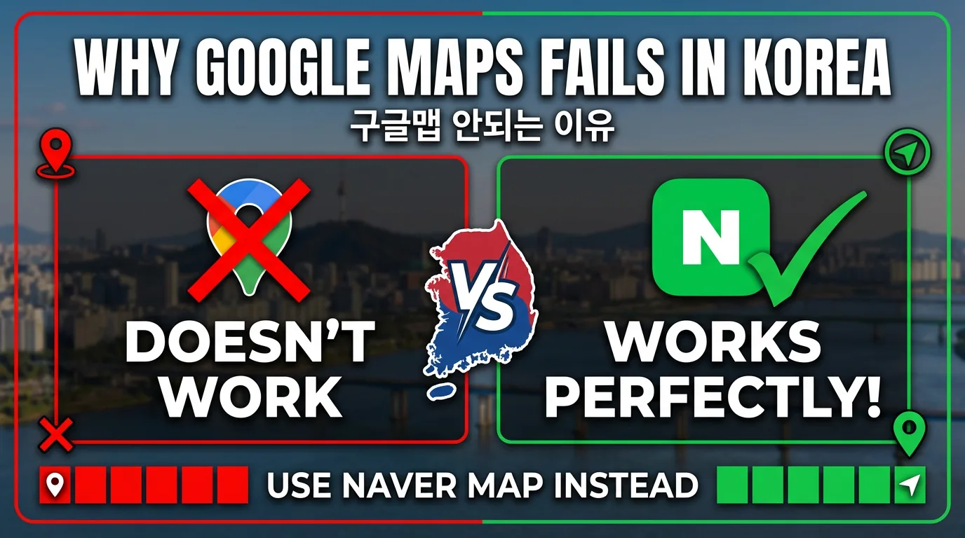 Google Maps vs Naver Map in Korea: why Google Maps fails for walking and driving directions
