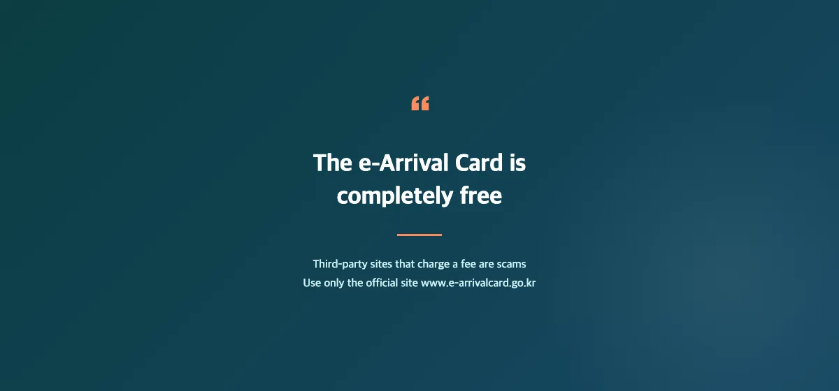The Korea e-Arrival Card is free: avoid paid scam sites