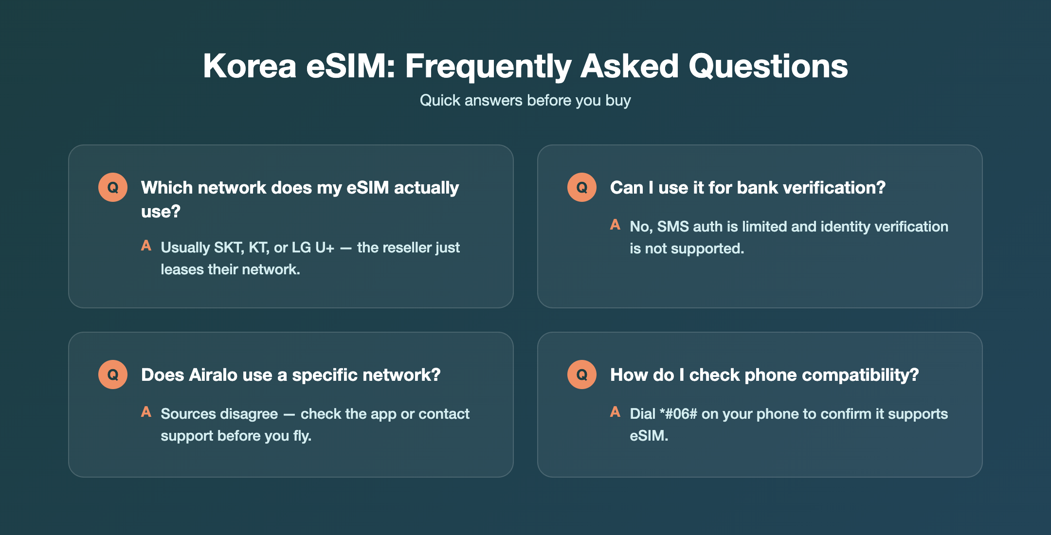Korea eSIM frequently asked questions