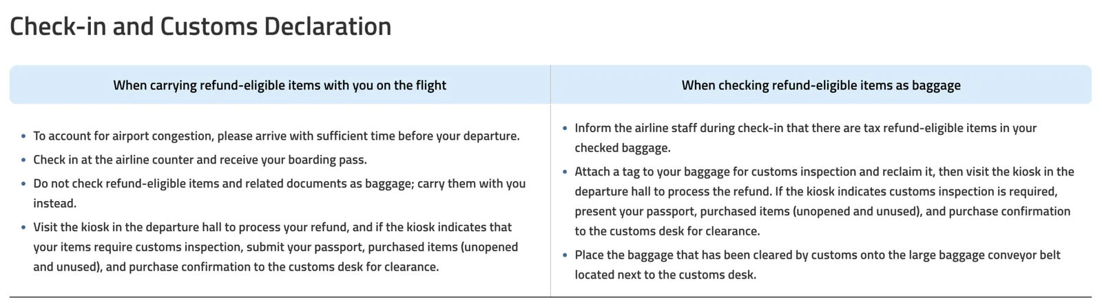 Step-by-step Korea tax refund process from store to airport