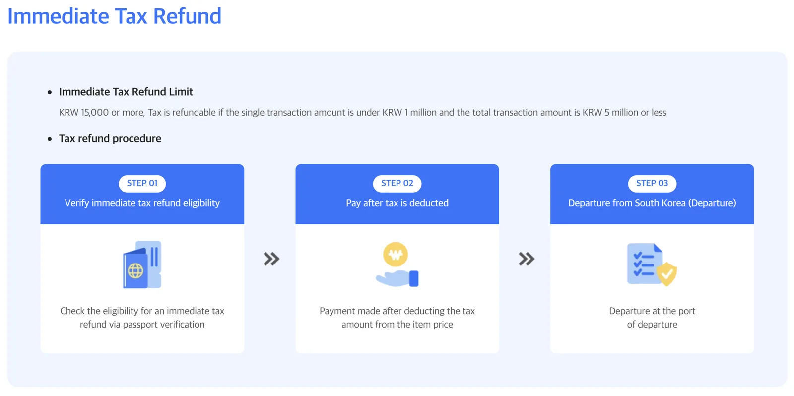 Three ways to get a Korea tax refund: immediate, downtown and airport kiosk